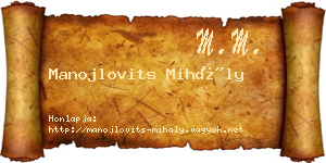 Manojlovits Mihály névjegykártya
