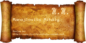 Manojlovits Mihály névjegykártya
